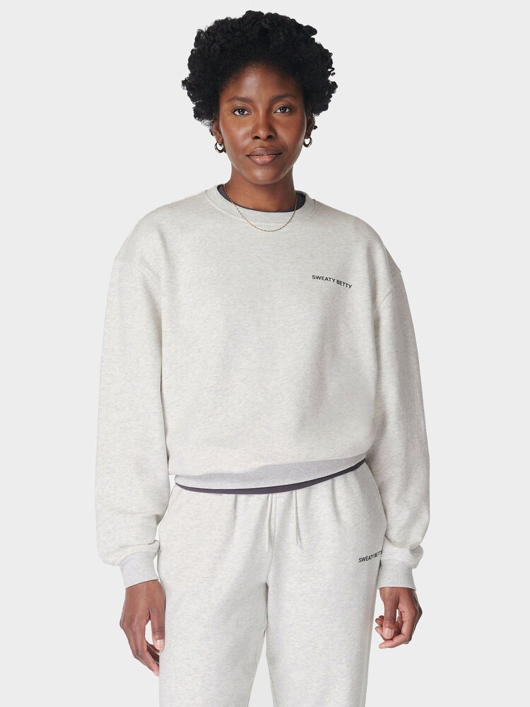 Sweaty Betty Grey Revive Crew Neck Sweatshirt - Image 1 of 6 Sweaty Betty Grey Revive Crew Neck Sweatshirt - Image 1 of 6