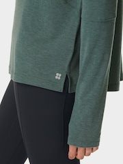 Sweaty Betty Green Soft Flow Studio Long Sleeve Top - Image 5 of 7