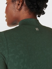Grün - Sweaty Betty Mindful Flex Langarm-Top mit halbem Reißverschluss - Bild 6 von 8