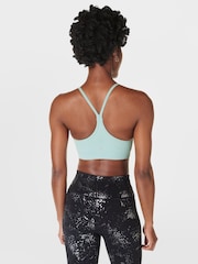 Синий - Бесшовный бюстгальтер для занятий йогой Sweaty Betty Spirit - Изображение 4 из 7