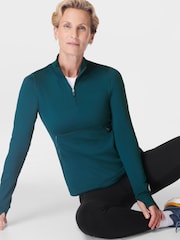 Sweaty Betty Green Green Therma Boost Running Half Zip Sweatshirt - Image 4 of 7