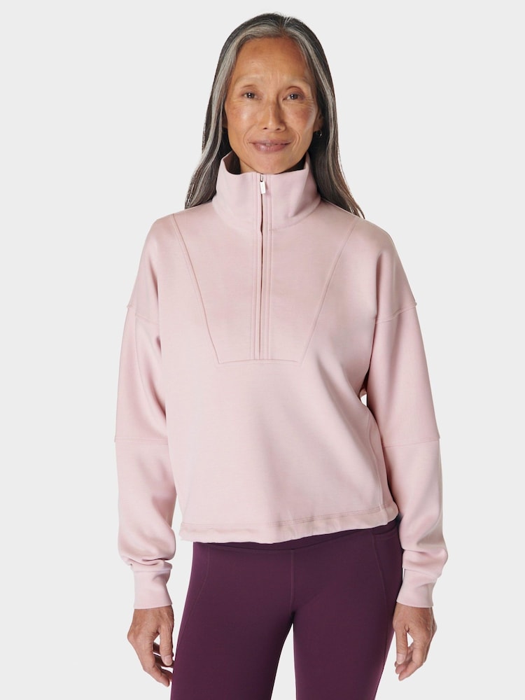 Sweaty Betty Sand Wash Funnel Neck Half Zip Sweatshirt - Bild 1 von 7