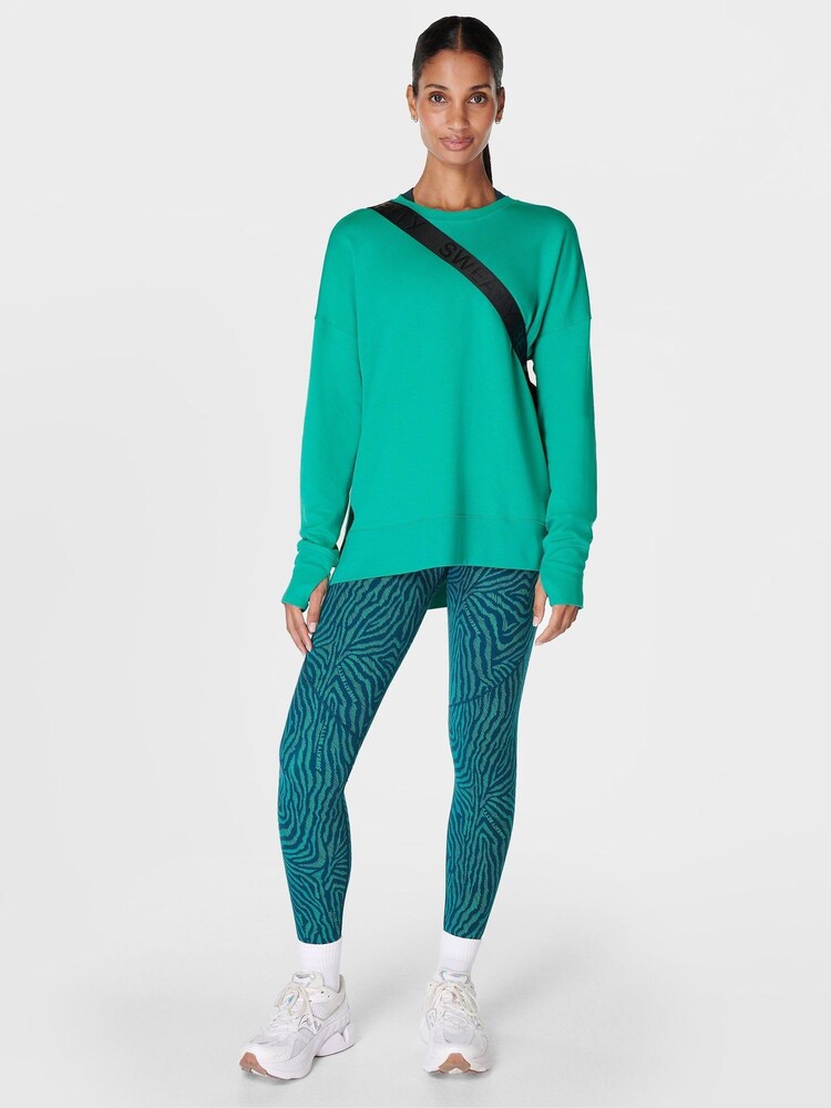 Sweaty Betty Green After Class Longline Sweatshirt - Image 2 of 7 Sweaty Betty Green After Class Longline Sweatshirt - Image 2 of 7