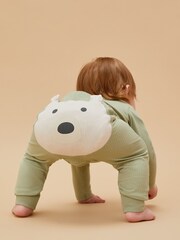 MORI Green Organic Cotton Polar Bear Character Pull On Joggers - Image 1 of 5