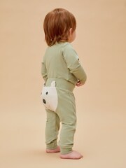 MORI Green Organic Cotton Polar Bear Character Pull On Joggers - Image 3 of 5