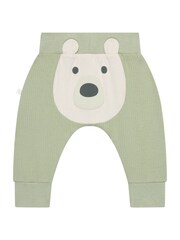 MORI Green Organic Cotton Polar Bear Character Pull On Joggers - Image 5 of 5