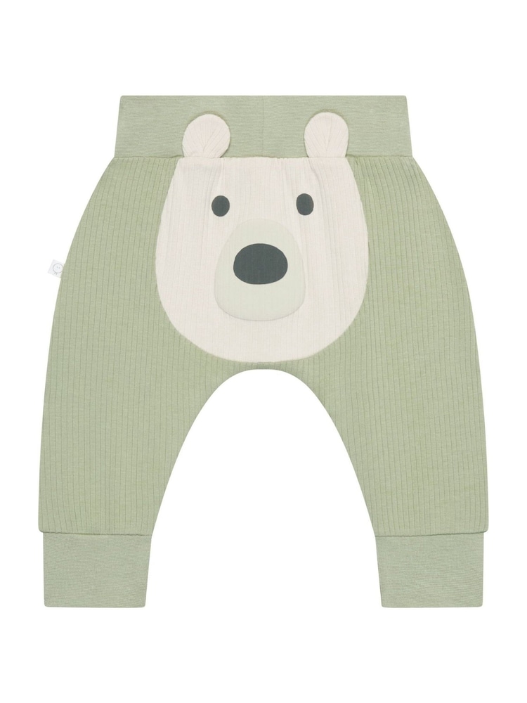 MORI Green Organic Cotton Polar Bear Character Pull On Joggers - Image 5 of 5
