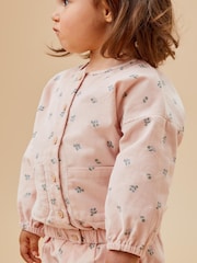 MORI Pink Floral 100% Organic Cotton Pretty Cord Jacket - صورة 1 من 6