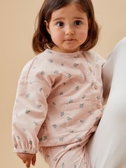 MORI Pink Floral 100% Organic Cotton Pretty Cord Jacket - صورة 2 من 6