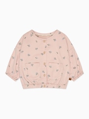 MORI Pink Floral 100% Organic Cotton Pretty Cord Jacket - صورة 5 من 6