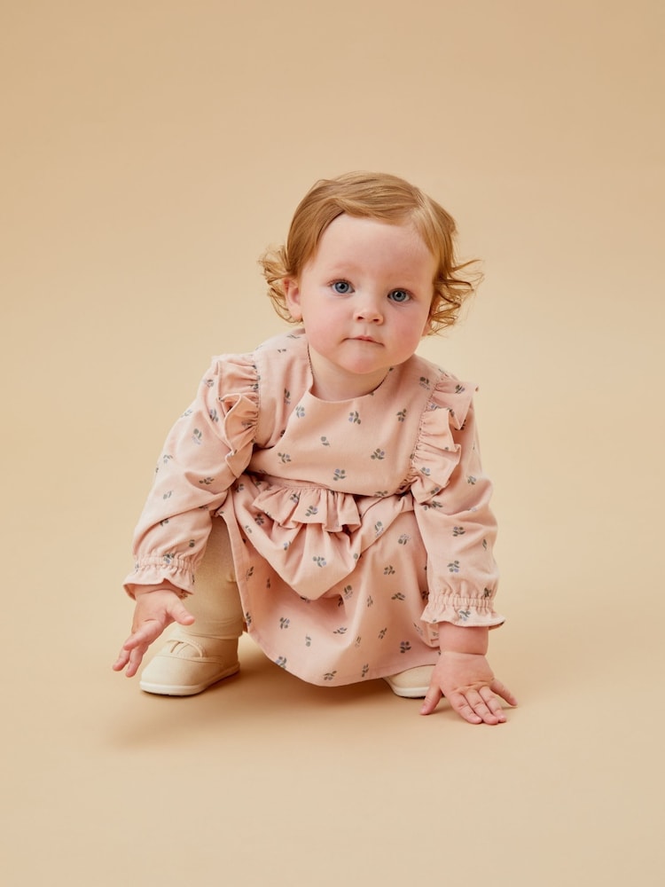 MORI Pink Floral 100% Organic Cotton Pretty Cord Dress - Image 1 of 7