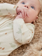 MORI Cream Polar Bear Zip Up Christmas Sleepsuit - Image 2 of 5
