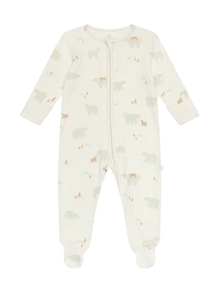 MORI Cream Polar Bear Zip Up Christmas Sleepsuit - Image 3 of 5