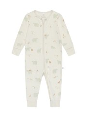 MORI Cream Polar Bear Zip Up Christmas Sleepsuit - Image 4 of 5