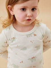 MORI Cream Polar Bear Print Pyjamas Set - Image 3 of 5