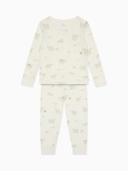 MORI Cream Polar Bear Print Pyjamas Set - Image 5 of 5