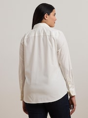 Lauren Ralph Lauren Curve Jamelko Non Iron Stretch Cotton White Shirt - Imagen 3 de 8