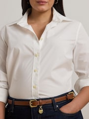Lauren Ralph Lauren Curve Jamelko Non Iron Stretch Cotton White Shirt - Imagen 4 de 8