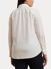 Lauren Ralph Lauren Curve Jamelko Non Iron Stretch Cotton White Shirt - Imagen 5 de 8