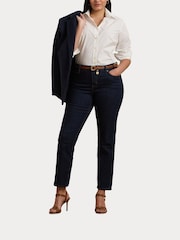 Lauren Ralph Lauren Curve Jamelko Non Iron Stretch Cotton White Shirt - Imagen 7 de 8