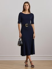 Lauren Ralph Lauren Munzie Stretch Jersey Midi Dress - Image 4 of 5