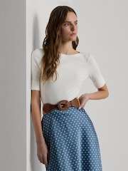 Off White - Ralph Lauren хлопковые футболки с вырезом лодочкой Lauren Judy - Изображение 1 из 7