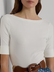 Off White - Ralph Lauren хлопковые футболки с вырезом лодочкой Lauren Judy - Изображение 5 из 7