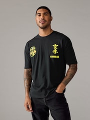 Black Relaxed Fit Cobra Kai Licence 100% Cotton T-Shirt - Image 2 of 7