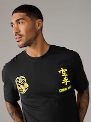 Black Relaxed Fit Cobra Kai Licence 100% Cotton T-Shirt - Image 4 of 7
