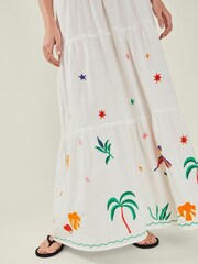 Accessorize Natural Embroidered Hem Maxi Dress - Image 2 of 4