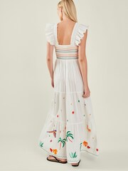 Accessorize Natural Embroidered Hem Maxi Dress - Image 3 of 4