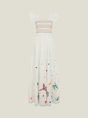 Accessorize Natural Embroidered Hem Maxi Dress - Image 4 of 4