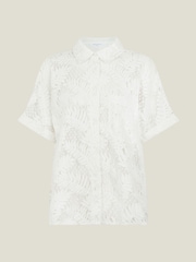 Accessorize Natural Short Sleeve Lacy Palm Shirt - Image 4 of 4