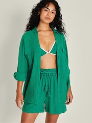 Accessorize 100% Cotton Crinkle Cover-Up Shirt - Image 1 of 4
