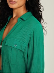 Accessorize 100% Cotton Crinkle Cover-Up Shirt - Image 2 of 4