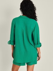 Accessorize 100% Cotton Crinkle Cover-Up Shirt - Image 3 of 4
