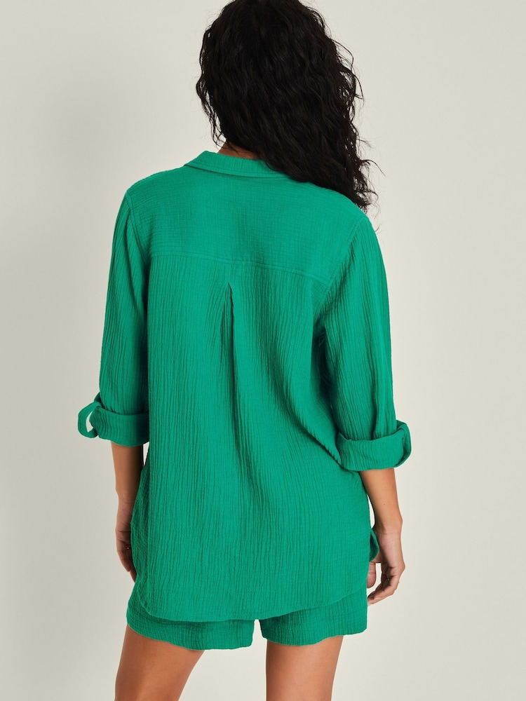 Accessorize 100% Cotton Crinkle Cover-Up Shirt - Image 3 of 4