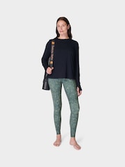 Sweaty Betty Black Soft Flow Studio Long Sleeve Top - Image 4 of 7