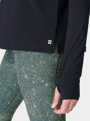 Sweaty Betty Black Soft Flow Studio Long Sleeve Top - Image 6 of 7
