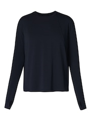 Sweaty Betty Black Soft Flow Studio Long Sleeve Top - Image 7 of 7