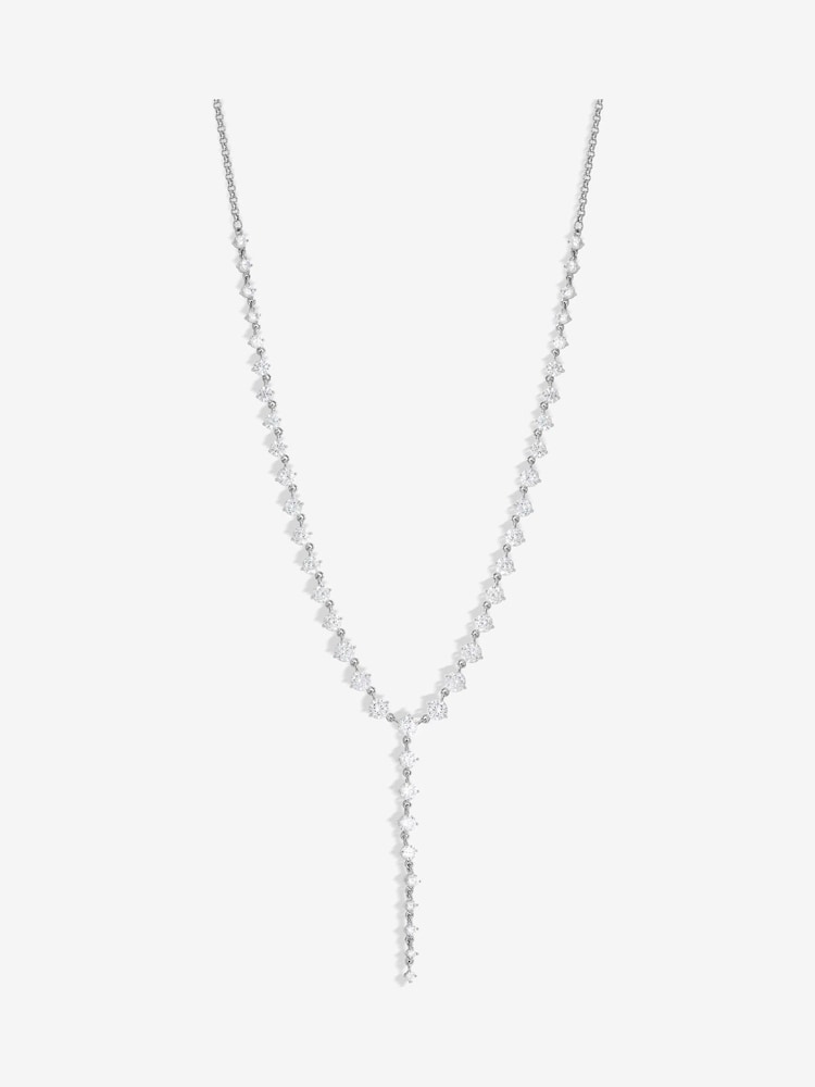 Jon Richard Silver Tone Cubic Zirconia Y Necklace - Image 2 of 3