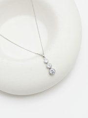 Jon Richard Silver Cubic Zirconia Bezel Stick Pendant And Earrings - Gift Box - Image 4 of 4