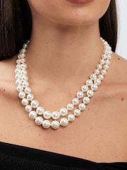 Jon Richard Gold Tone Double Row Graduated Pearl Collar Necklace - Image 2 of 3
