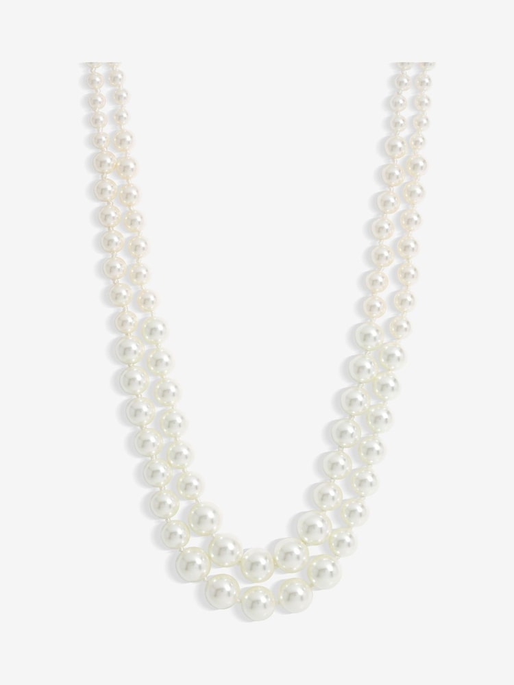Jon Richard Gold Tone Double Row Graduated Pearl Collar Necklace - Image 3 of 3