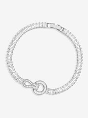 Jon Richard Silver Cubic Zirconia Circle Link Bracelet - Image 1 of 3