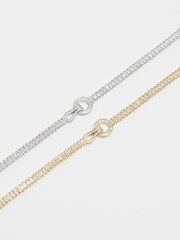 Jon Richard Silver Cubic Zirconia Circle Link Bracelet - Image 2 of 3