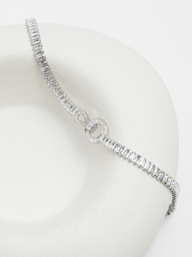 Jon Richard Silver Cubic Zirconia Circle Link Bracelet - Image 3 of 3