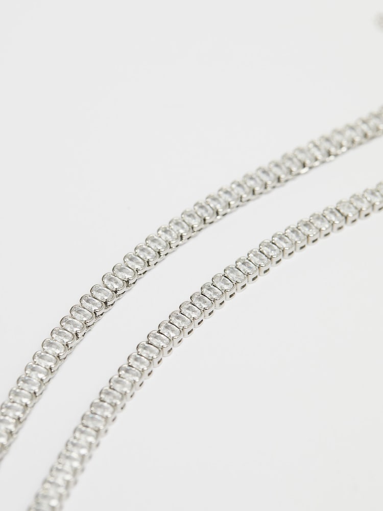 Jon Richard Silver Tone Cubic Zirconia Zirconia Allway Necklace - Image 4 of 4 Jon Richard Silver Tone Cubic Zirconia Zirconia Allway Necklace - Image 4 of 4