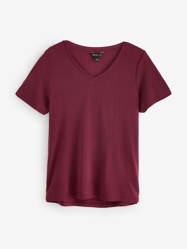 Purple Plum Basic V-Neck T-Shirt - Image 1 of 3