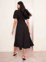 Schwarz - Friends Like These – Kurzarm-Kleid mit Schnallendetail und Tailored-Fit - Image 4 of 4